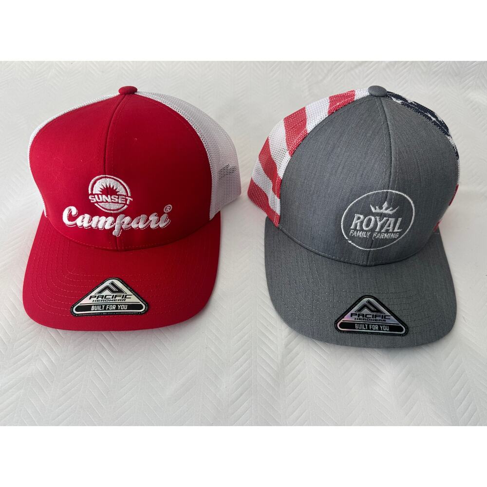 Men’s Trucker Hat Bundle Pacific Headwear Snapback Campari Royal Farming